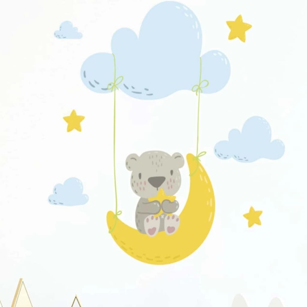 Vinilos infantiles - Koala durmiendo en la luna ♥ Pegatinas para
