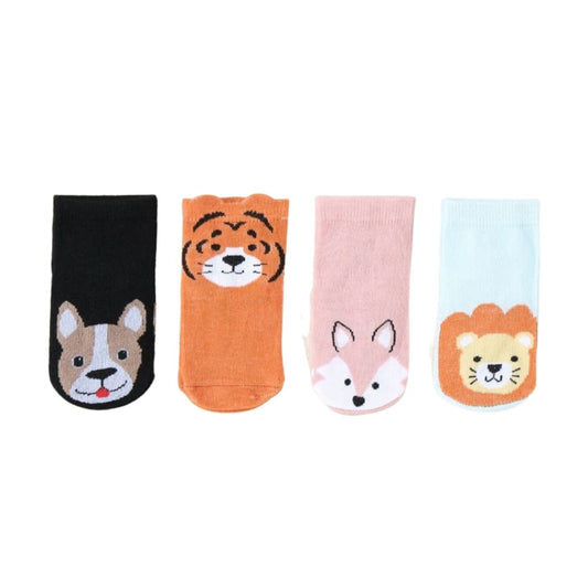 set 4 par de calcetines con diseño estampados animales de