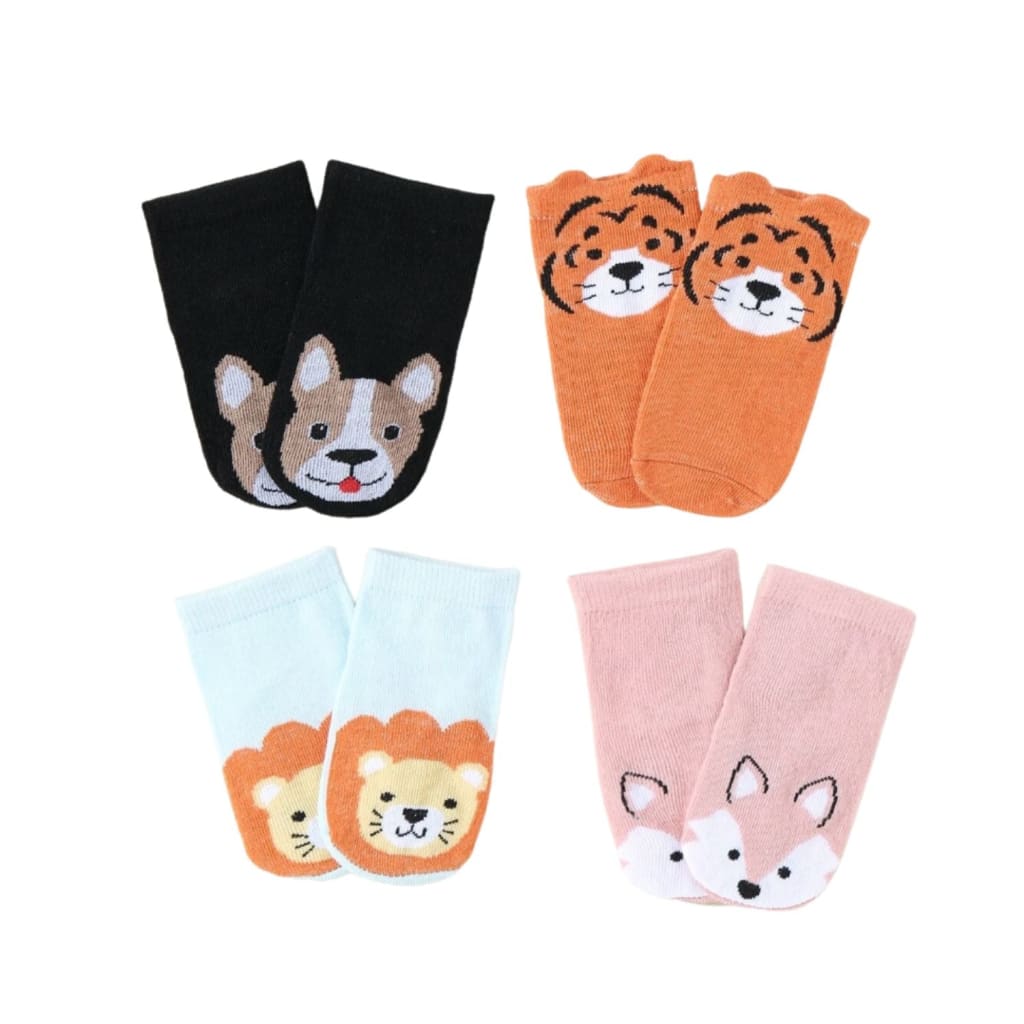 set 4 par de calcetines con diseño estampados animales de