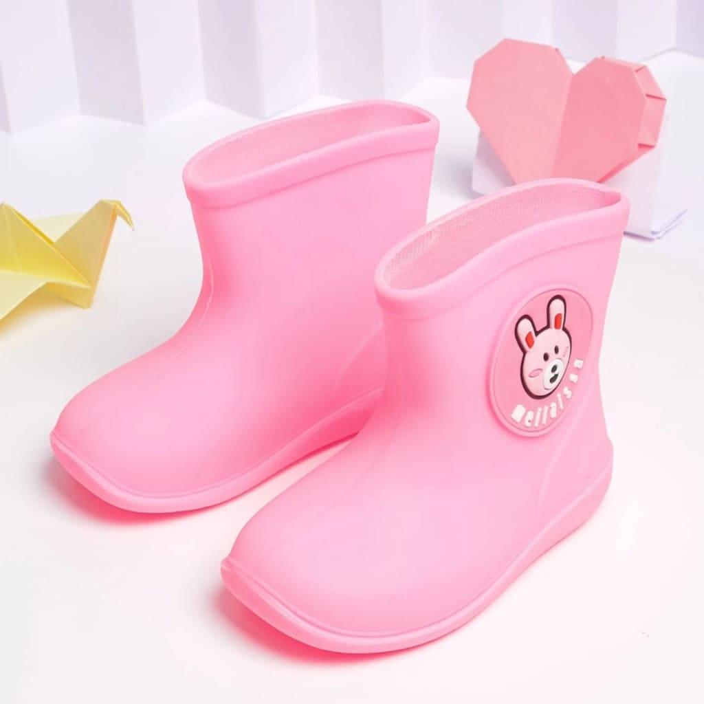Botas de agua infantiles de conejito rosadas | Calzado