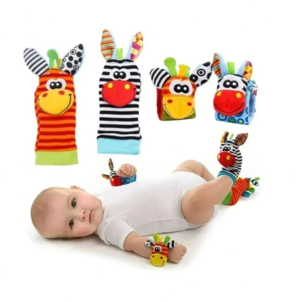 Set de calcetines y muñequeras sonajeros para bebé | Sonajeros