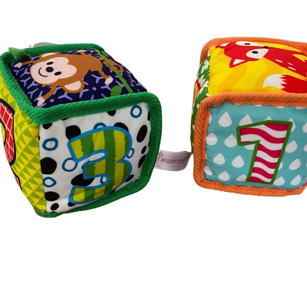 Cubo didáctico e interactivo de tela sonajero para bebés -