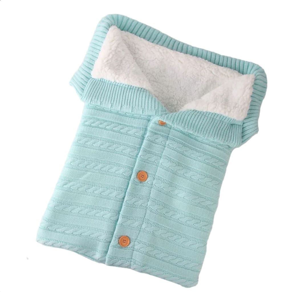 Saco de dormir tejido con chiporro para bebés color Menta | Ropa de abrigo para bebés y niños pequeños