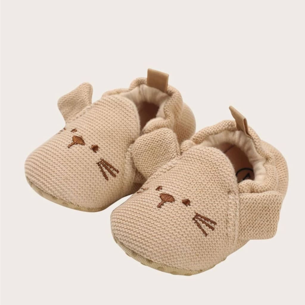 Zapatitos bordados para bebé RN a 3 meses diseño animal | Calzado
